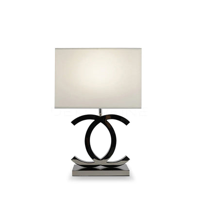 Metal Desk Lamp with Cloth Drum Shade – Contemporary Accent Light for Bedside, Office & Den – Push-Button Control – 24 in Tall