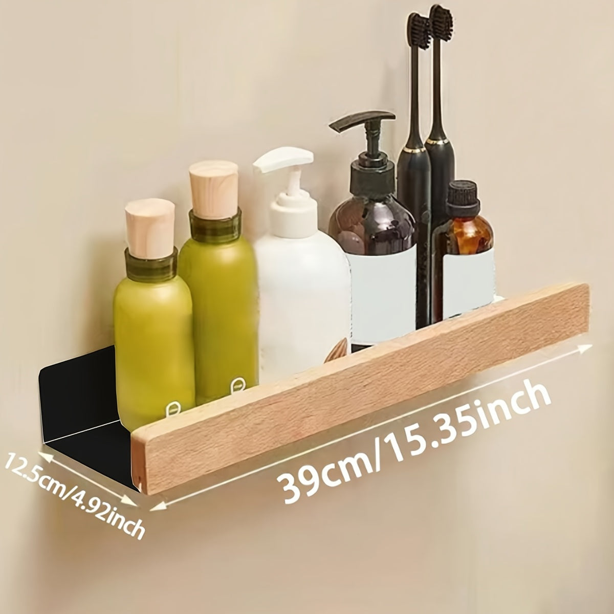 StarkesTett Floating Wall Shelf - Wrought Iron, No Drilling, Modern Design