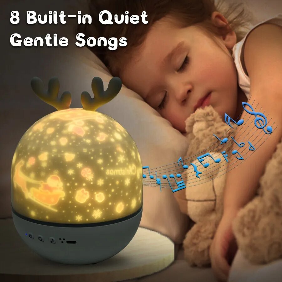 Star Projector Night Light for Kids Room – LED Rotating Galaxy Lamp with 6 Color Modes & USB Rechargeable Battery – Nursery Ceiling