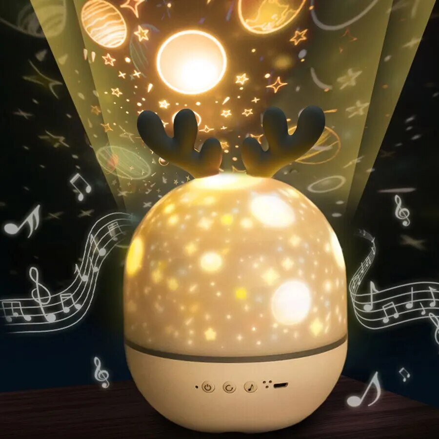 Star Projector Night Light for Kids Room – LED Rotating Galaxy Lamp with 6 Color Modes & USB Rechargeable Battery – Nursery Ceiling