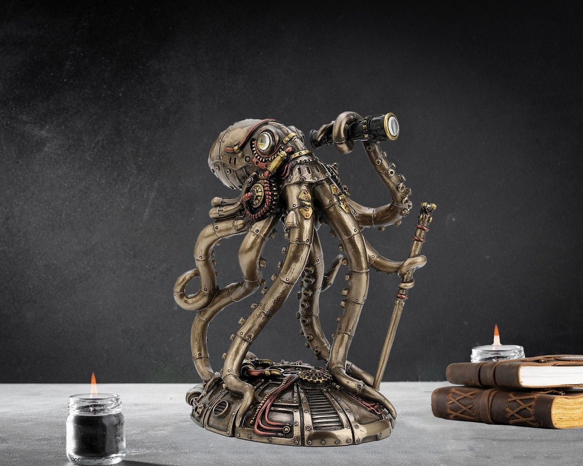 Kraken™ - Retro-Futuristic Steampunk Octopus Explorer Statue