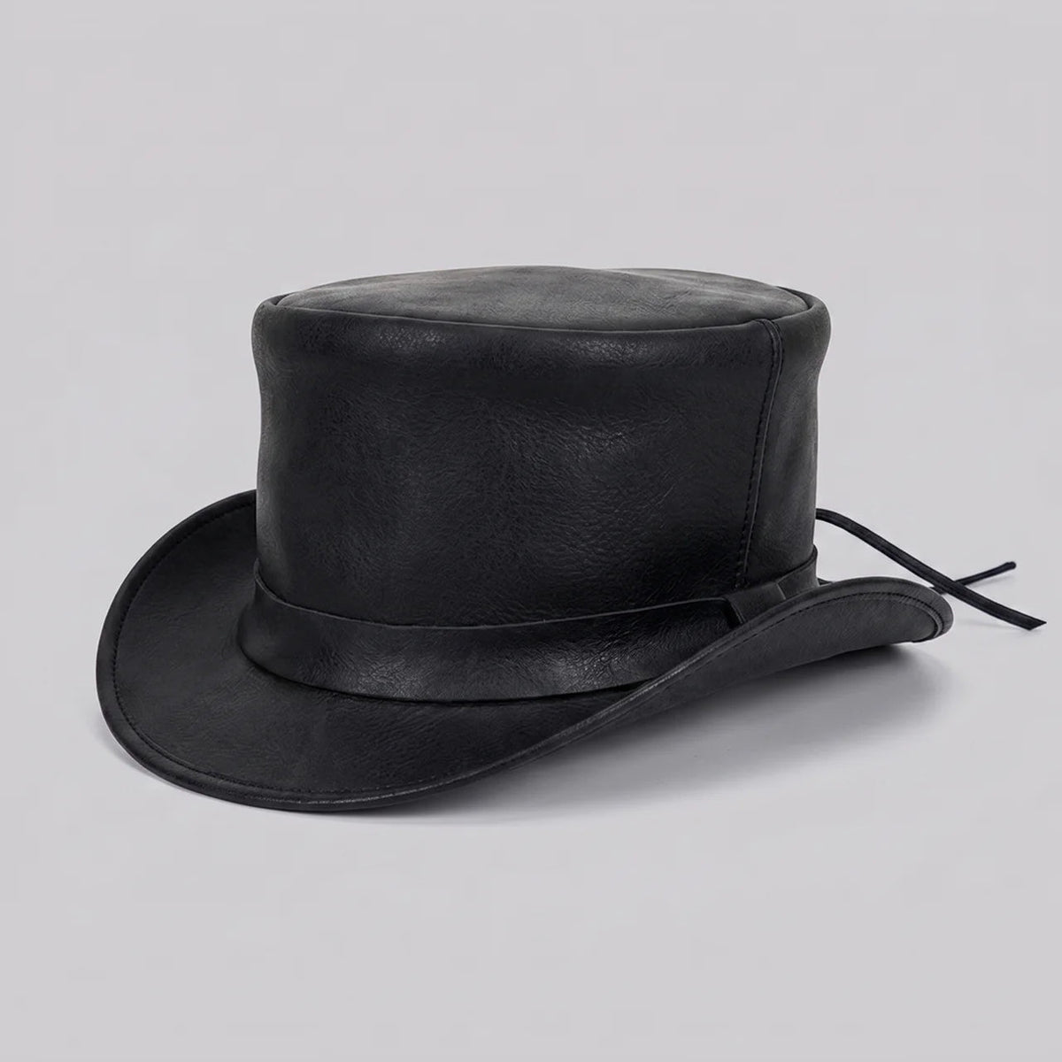 Steampunk Top Hat | Leather Finish with Shapeable Brim | Unique Style for Festivals and Events