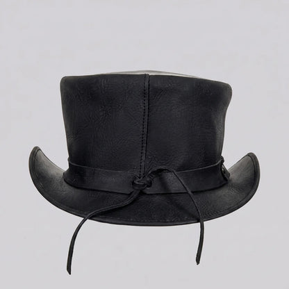 Steampunk Top Hat | Leather Finish with Shapeable Brim | Unique Style for Festivals and Events