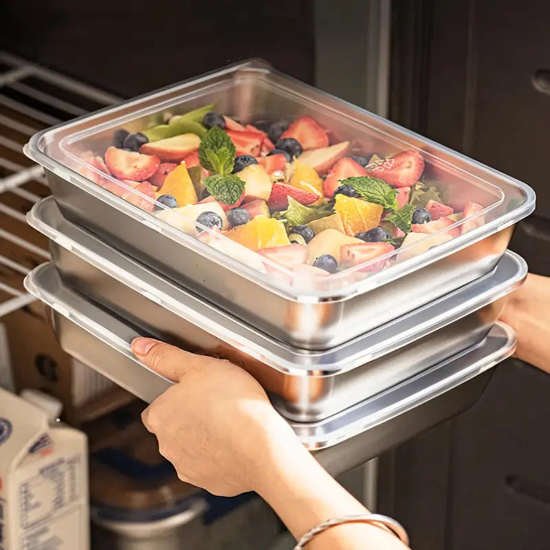 SteelStack™ – 3pcs Stainless Food Storage & Meal Prep Set
