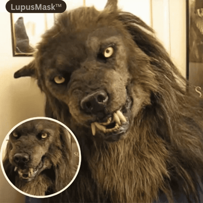 Lifelike Werewolf Mask with Faux Fur for Adults | Full Head Silicone Wolf Costume Mask | Halloween Party, Cosplay & Costume Events