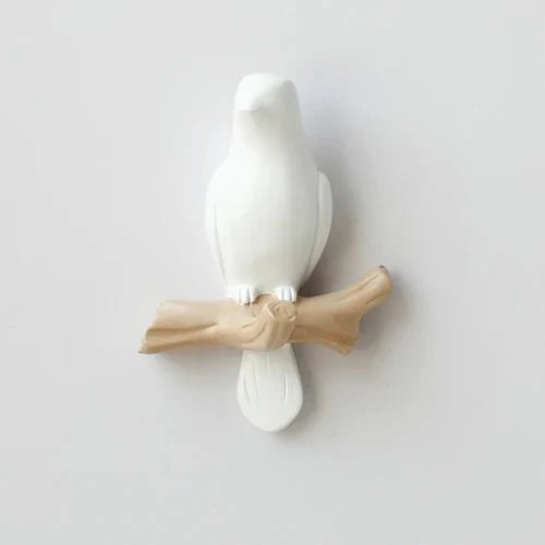 Bird Hook Wall Mounted Coat Rack Resin Decorative Entryway Hanger for Coats Hats Bags Bedroom Hallway Office Organizer