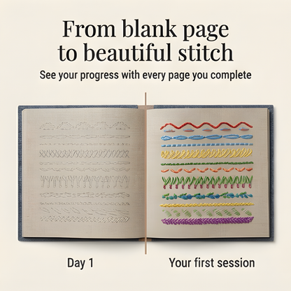 Ortekor Stitchwell | Embroidery Kit for Beginners with 106 Removable Stitches | Complete Needlework Set for Easy Learning