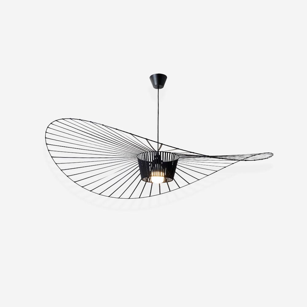 Oversized Woven Ceiling Fixture 47 in Black for Dining & Living Rooms Statement Lighting Above Tables Modern Handcrafted Fiber Shade