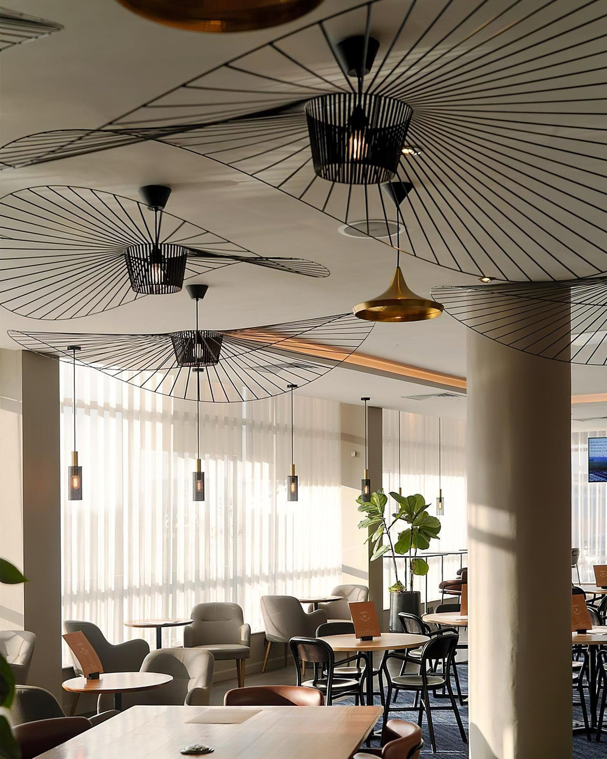 Oversized Woven Ceiling Fixture 47 in Black for Dining & Living Rooms Statement Lighting Above Tables Modern Handcrafted Fiber Shade