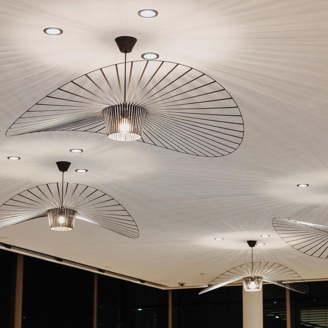 Oversized Woven Ceiling Fixture 47 in Black for Dining & Living Rooms Statement Lighting Above Tables Modern Handcrafted Fiber Shade