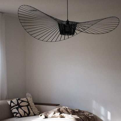 Oversized Woven Ceiling Fixture 47 in Black for Dining & Living Rooms Statement Lighting Above Tables Modern Handcrafted Fiber Shade