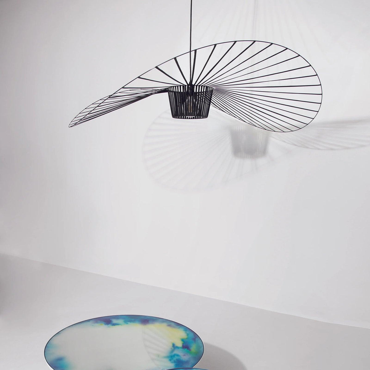 Oversized Woven Ceiling Fixture 47 in Black for Dining & Living Rooms Statement Lighting Above Tables Modern Handcrafted Fiber Shade