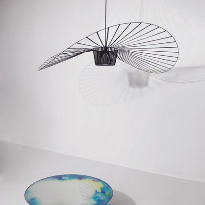 Oversized Woven Ceiling Fixture 47 in Black for Dining & Living Rooms Statement Lighting Above Tables Modern Handcrafted Fiber Shade