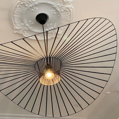 Oversized Woven Ceiling Fixture 47 in Black for Dining & Living Rooms Statement Lighting Above Tables Modern Handcrafted Fiber Shade