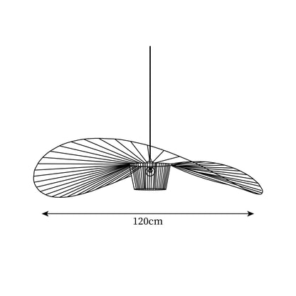 Oversized Woven Ceiling Fixture 47 in Black for Dining & Living Rooms Statement Lighting Above Tables Modern Handcrafted Fiber Shade