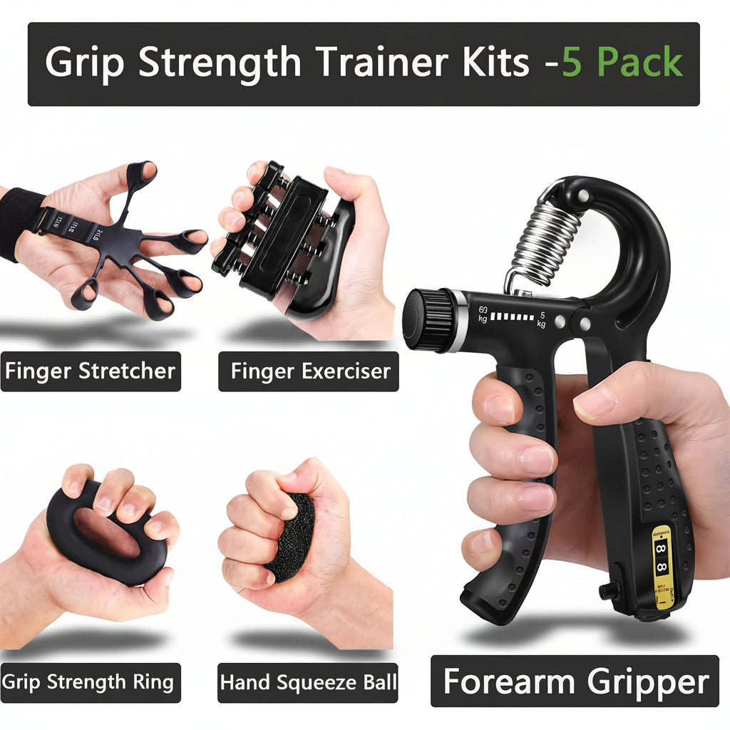 Strength Pro | Adjustable Hand Gripper Set with Metal Build | Forearm Trainer for Enhanced Grip Power