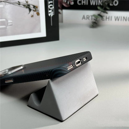 Carbon Fiber Textured Phone Case for iPhone 12-17 | Shock-Absorbing Protection with Raised Edges & Precise Cutouts