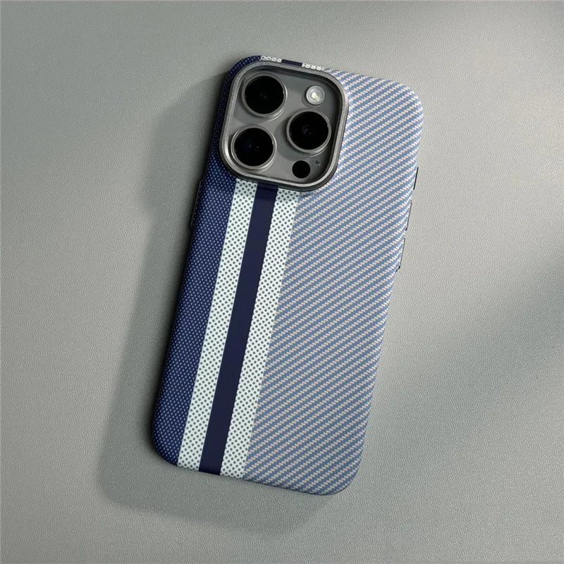 Carbon Fiber Textured Phone Case for iPhone 12-17 | Shock-Absorbing Protection with Raised Edges & Precise Cutouts