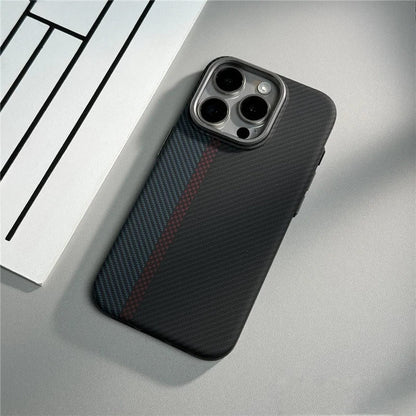 Carbon Fiber Textured Phone Case for iPhone 12-17 | Shock-Absorbing Protection with Raised Edges & Precise Cutouts