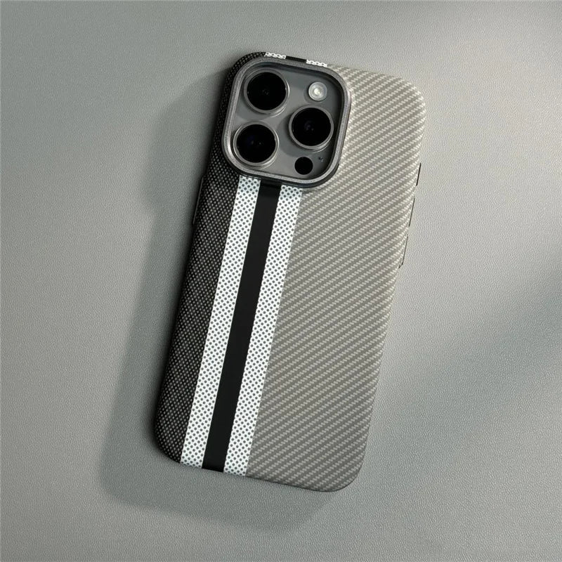 Carbon Fiber Textured Phone Case for iPhone 12-17 | Shock-Absorbing Protection with Raised Edges & Precise Cutouts