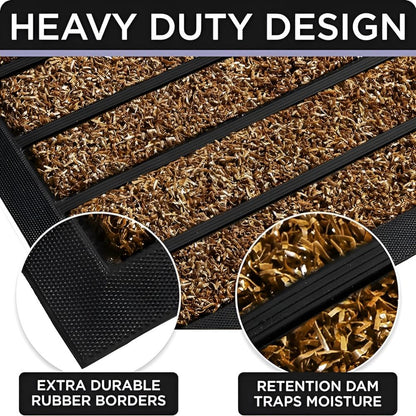 Strive Welcome Mat - Durable Rubber and Grass Fiber, Non-Slip