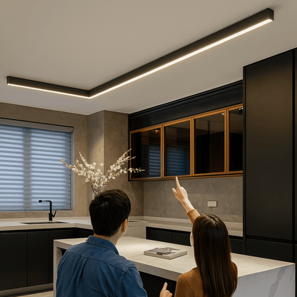 LED Flush Mount Fixture 24 Inch Aluminum Contemporary Overhead Light for Kitchen Dining Room Hallway Office Bedroom Energy-Saving Integrated