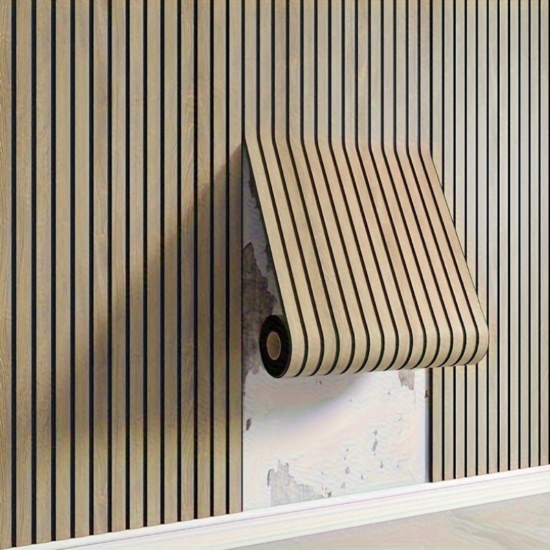 Stylish 3D PVC Wall Panels with Wood Texture | Self-Adhesive Design for Easy Home Upgrade