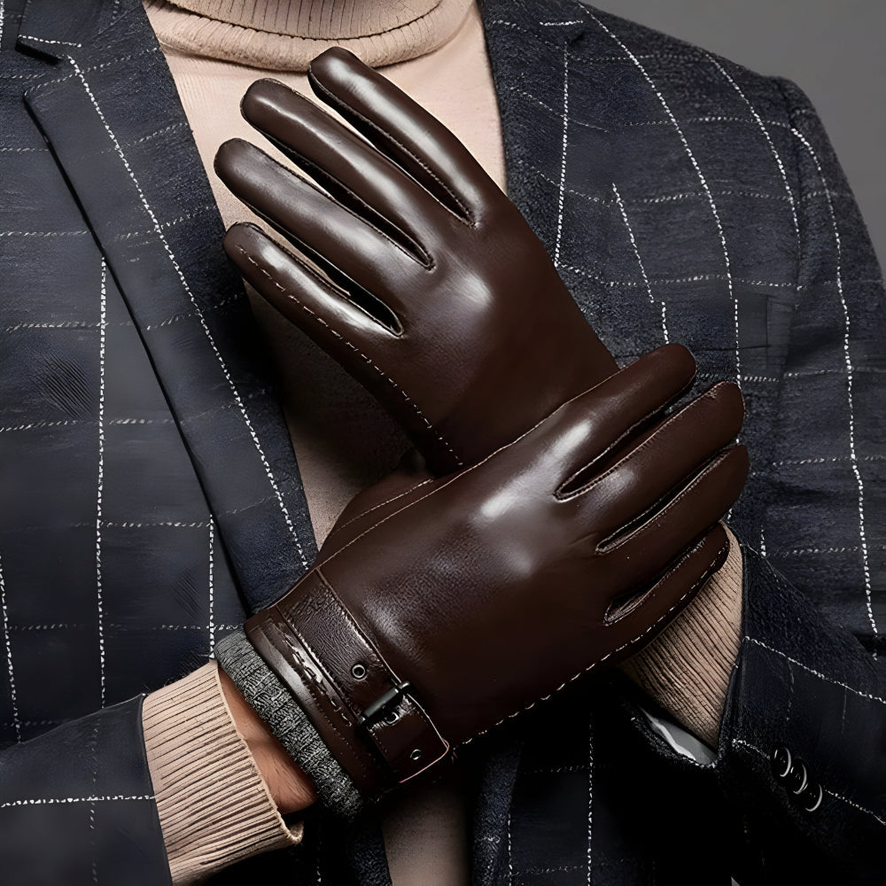 Stylish Winter Gloves | Touchscreen Driving Gloves with Secure Strap | Perfect for Cold Weather Commutes