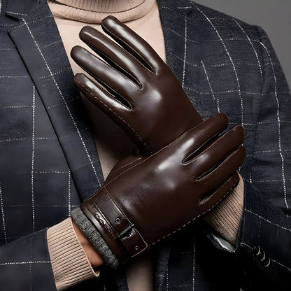Stylish Winter Gloves | Touchscreen Driving Gloves with Secure Strap | Perfect for Cold Weather Commutes