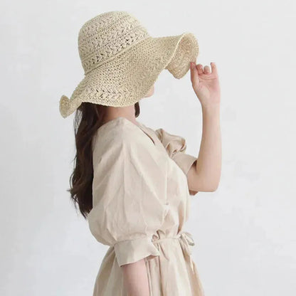 Ortekor Stylish Women's Sun Hat | Wide Brim Straw Design for Ultimate UV Protection