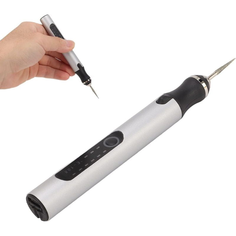 Portable Rotary Tool Kit with LCD Speed Display, Multi-Material Carving Device for Wood Metal Glass Leather, USB Chargeable Handheld Etching