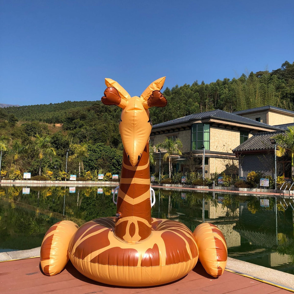 Ortekor Summer Fun | Unisex Inflatable Giraffe Pool Float with Durable PVC | Eye-Catching Design for Pool Adventures