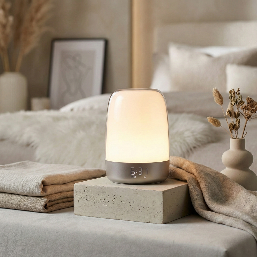 Sunrise Alarm Clock with Wake-Up Light, Adjustable Dimmable Colors, Nature Sounds