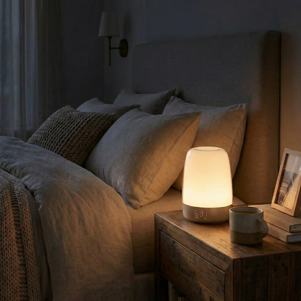 Sunrise Alarm Clock with Wake-Up Light, Adjustable Dimmable Colors, Nature Sounds