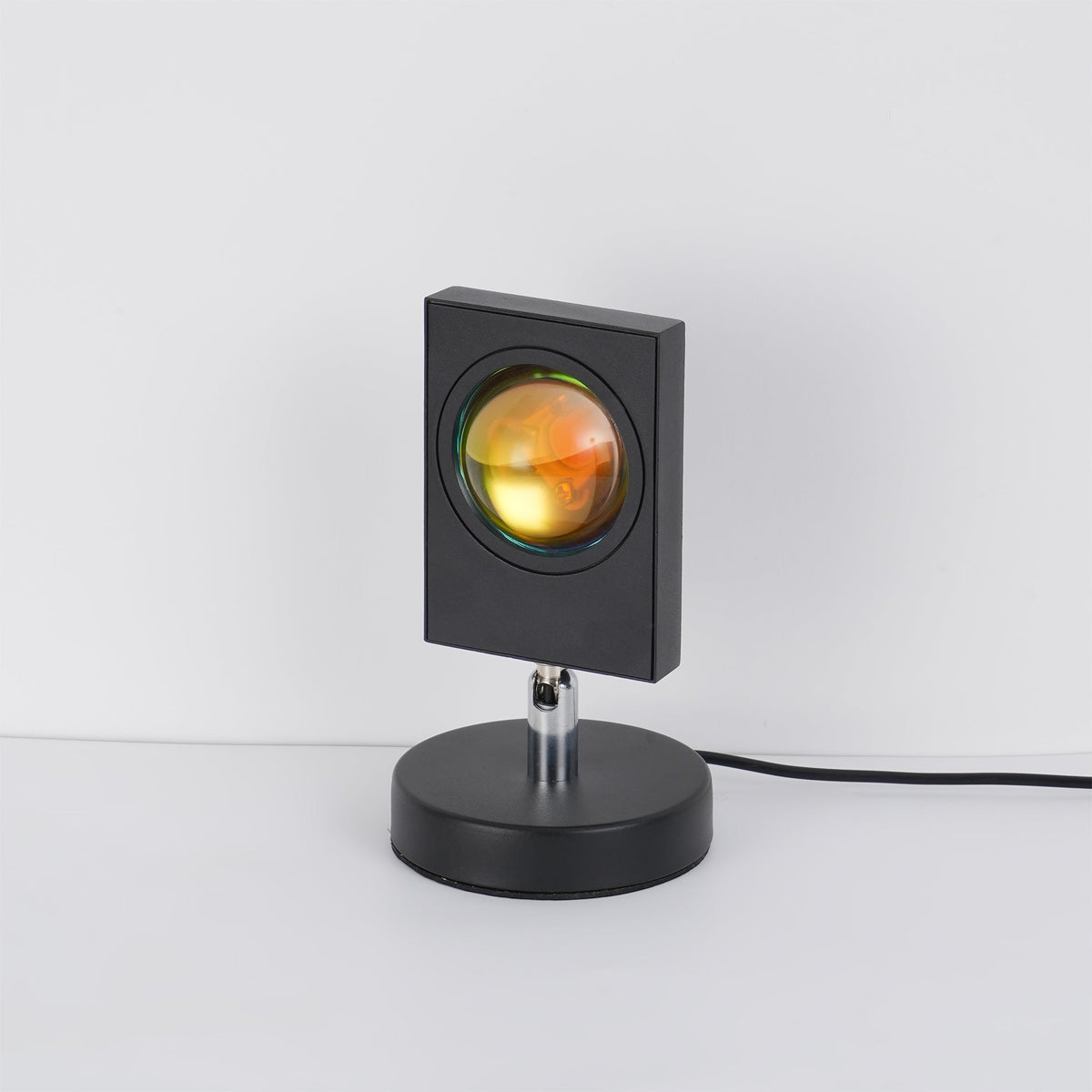 Ambient LED Light Projector Aluminum 4.7×7.8 in Black Red Glow Circle for Bedroom Living Room Home Office Desktop Nightstand