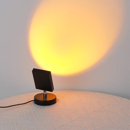 Ambient LED Light Projector Aluminum 4.7×7.8 in Black Red Glow Circle for Bedroom Living Room Home Office Desktop Nightstand