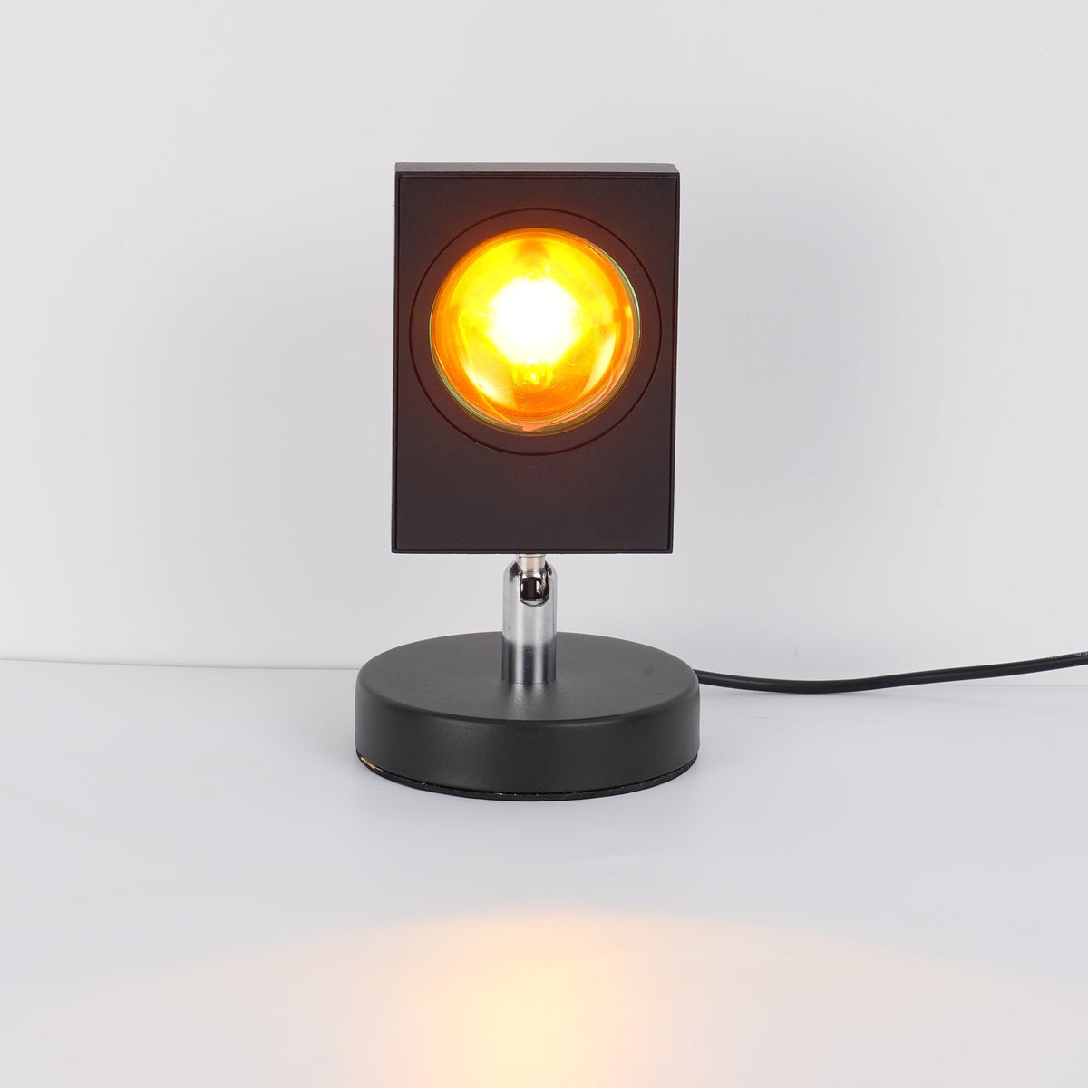 Ambient LED Light Projector Aluminum 4.7×7.8 in Black Red Glow Circle for Bedroom Living Room Home Office Desktop Nightstand
