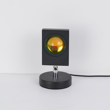 Ambient LED Light Projector Aluminum 4.7×7.8 in Black Red Glow Circle for Bedroom Living Room Home Office Desktop Nightstand