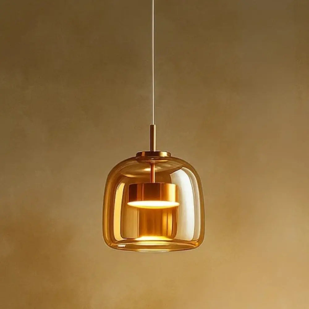 Gradient Glass Drop Ceiling Fixture 13 Inch Smoky Finish Adjustable Cord Height Kitchen Island Dining Area Overhead Illumination Contemporar