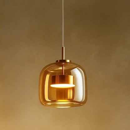 Gradient Glass Drop Ceiling Fixture 13 Inch Smoky Finish Adjustable Cord Height Kitchen Island Dining Area Overhead Illumination Contemporar