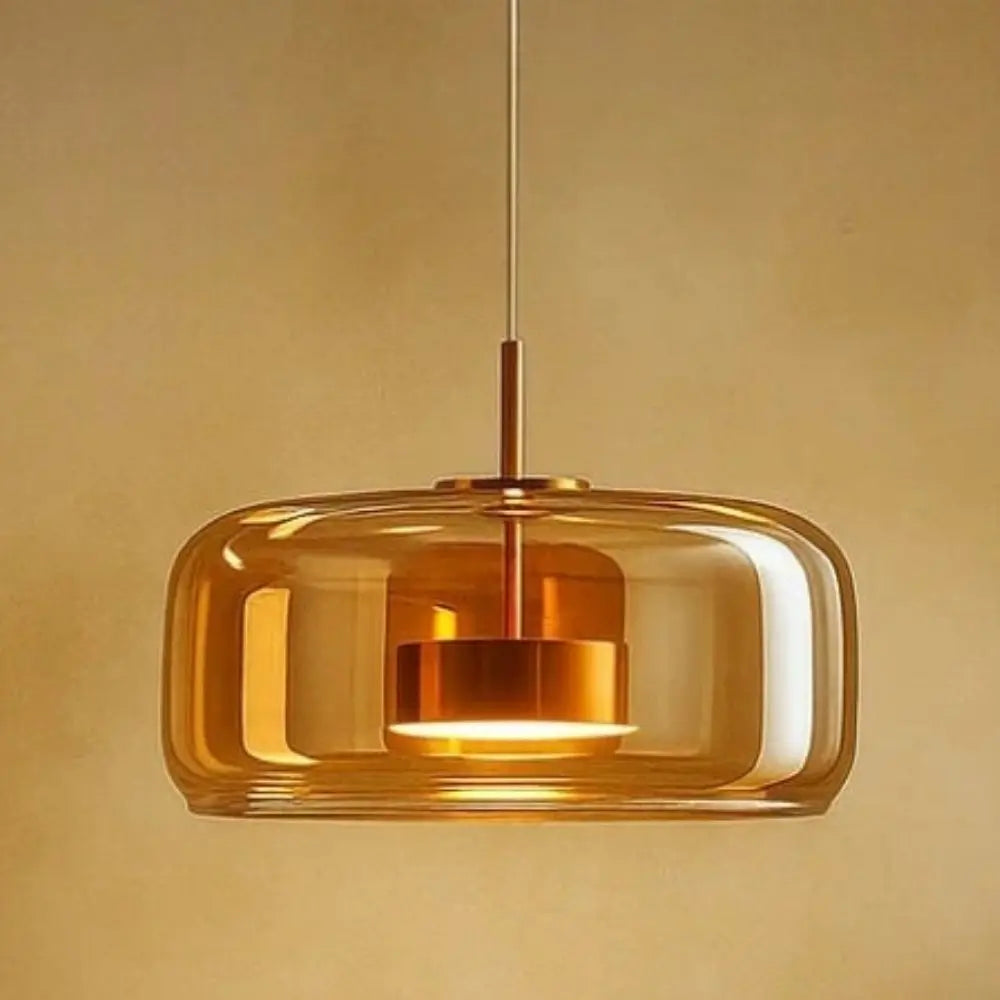 Gradient Glass Drop Ceiling Fixture 13 Inch Smoky Finish Adjustable Cord Height Kitchen Island Dining Area Overhead Illumination Contemporar
