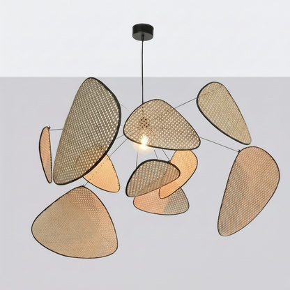 Woven Rattan Hanging Lamp 47 in Oval Natural Fiber Ceiling Fixture E27 Socket Adjustable Cord Dining Room Bedroom Boho Scandinavian Japandi