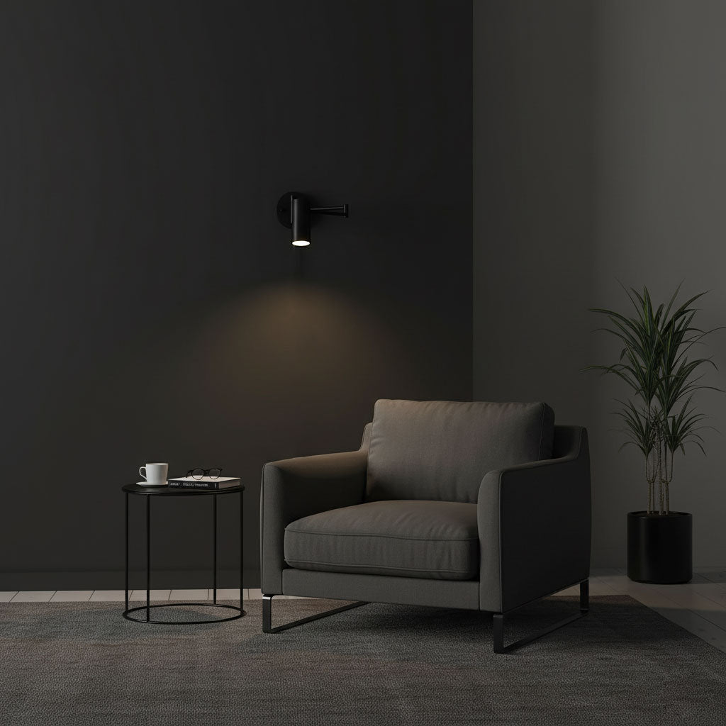Swivel-Arm LED Wall Light with Extending Bracket for Bedroom Hallway Reading Nook Task Lighting Modern Dimmable Fixture Gold Black
