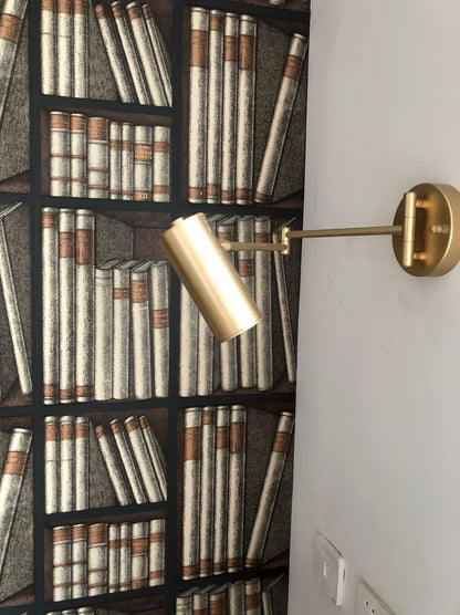 Swivel-Arm LED Wall Light with Extending Bracket for Bedroom Hallway Reading Nook Task Lighting Modern Dimmable Fixture Gold Black