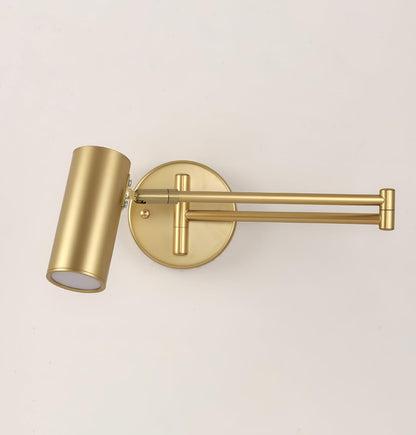 Swivel-Arm LED Wall Light with Extending Bracket for Bedroom Hallway Reading Nook Task Lighting Modern Dimmable Fixture Gold Black
