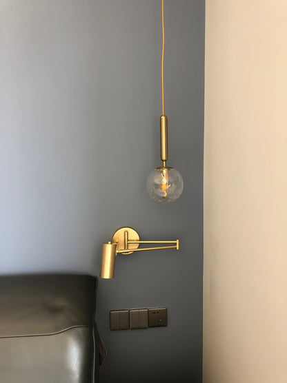 Swivel-Arm LED Wall Light with Extending Bracket for Bedroom Hallway Reading Nook Task Lighting Modern Dimmable Fixture Gold Black