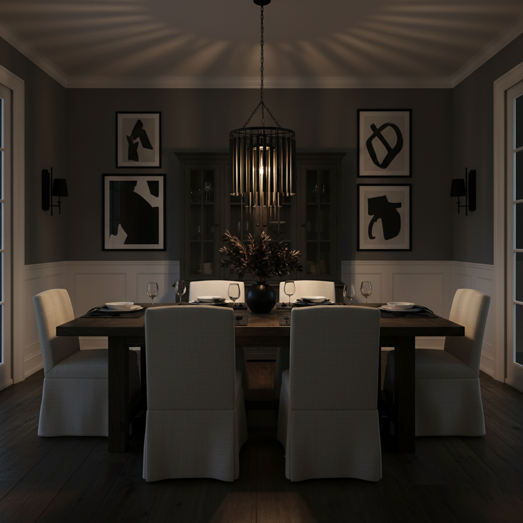 Round Tiered Wood and Metal Ceiling Light for Dining Room, Living Room and Bedroom – Adjustable Pendant with Whitewash Finish – 6 to 18 Arms