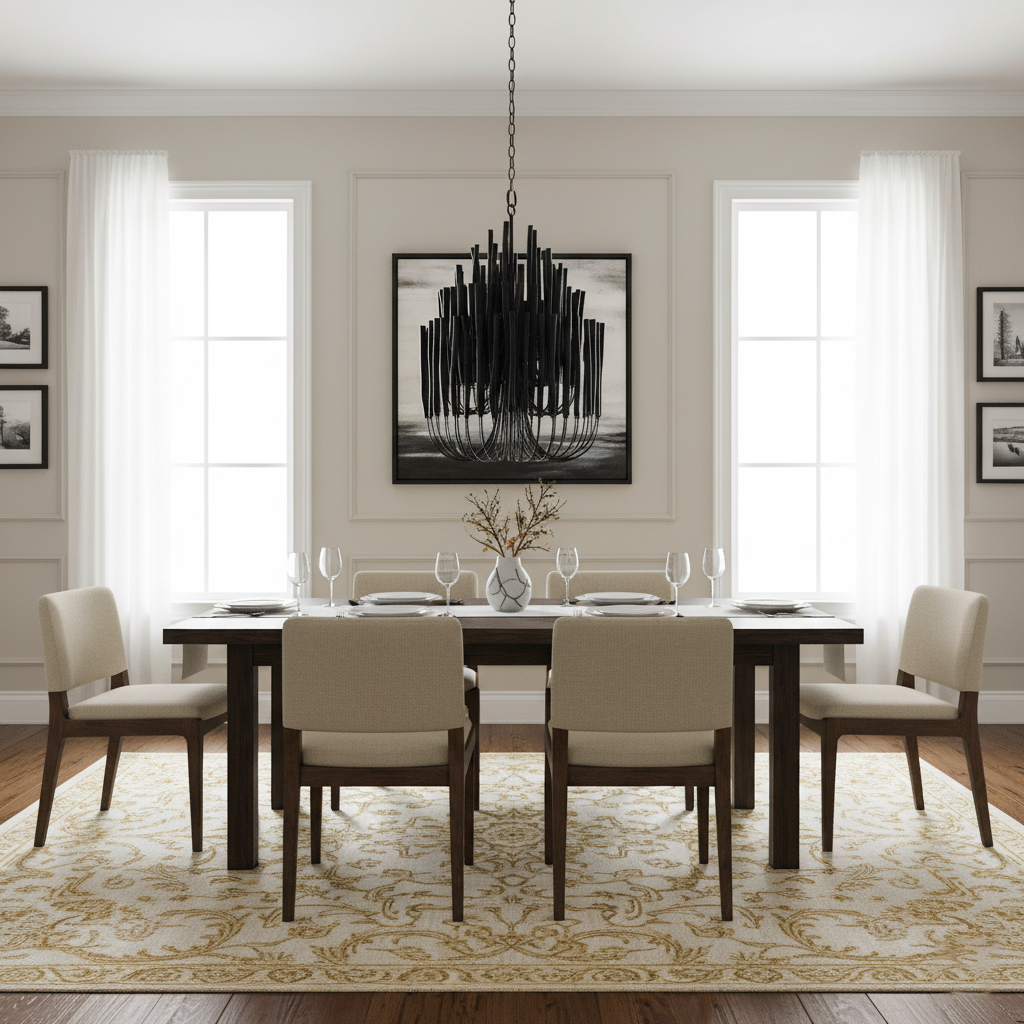 Round Tiered Wood and Metal Ceiling Light for Dining Room, Living Room and Bedroom – Adjustable Pendant with Whitewash Finish – 6 to 18 Arms