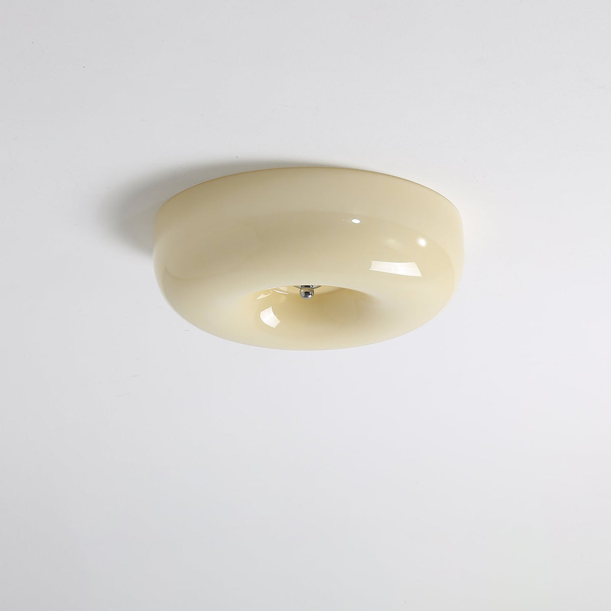 Modern Glass LED Flush Mount Light with Adjustable Color Temperature for Bedroom, Entryway, and Small Spaces