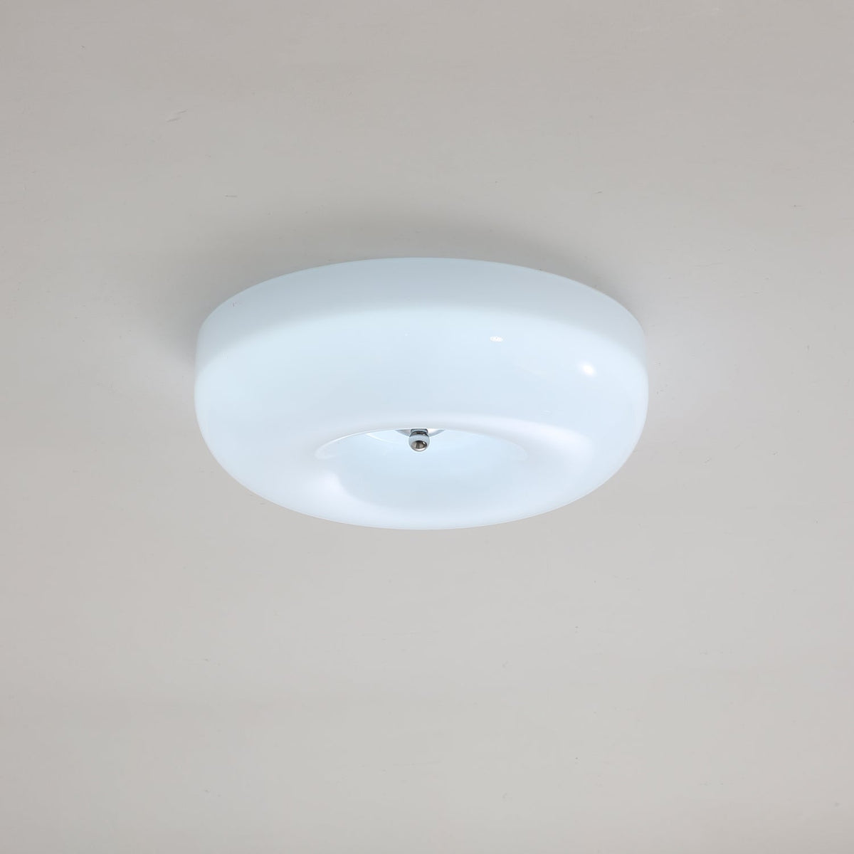 Swirled Glass Flush Mount Ceiling Light with Integrated LED – Chrome Finish – Dimmable Warm White – Modern Ceiling Lamp for Bedroom Living